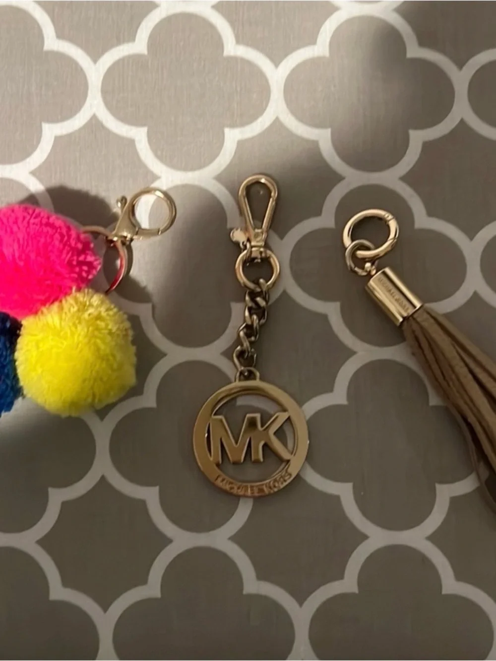 Michael Kors Gold-Tone MK Logo Key Chain